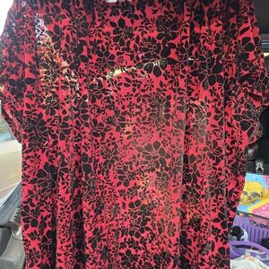 Chic Red and Black Floral Women's Wrap